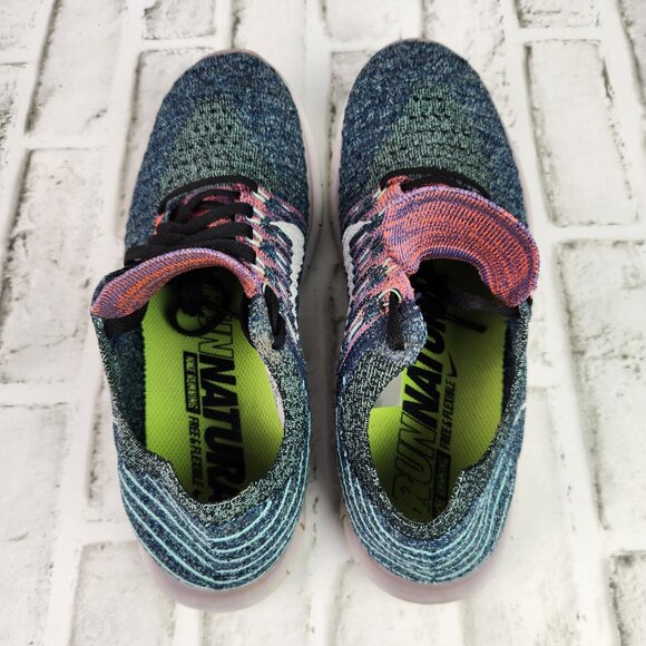 Nike Free RN Flyknit Women's Size 9 Multicolor Athletic Running Walk Gym Sneaker - Picture 6 of 10